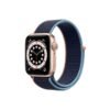 Apple Watch Series 6 42MM Gold Aluminum GPS Sport Loop Deep Navy